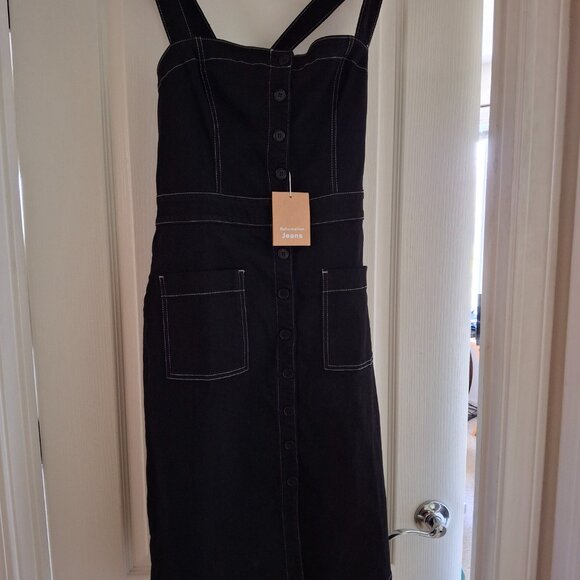 REFORMATION Black White Topstitching Button Down Roxanna Denim NWT - Picture 4 of 4